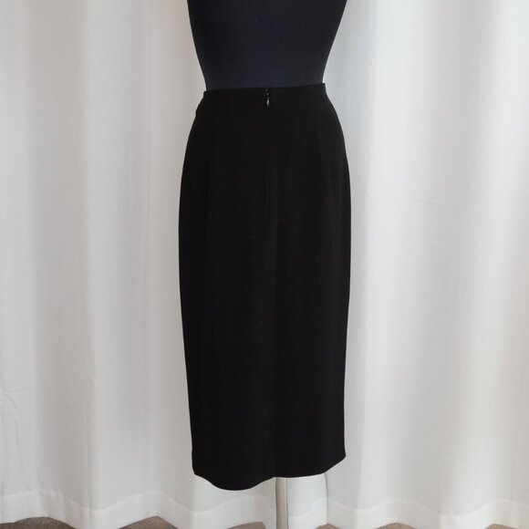 Burberry Black Gathered Wrap Midi Skirt Sz 4 - Picture 3 of 7